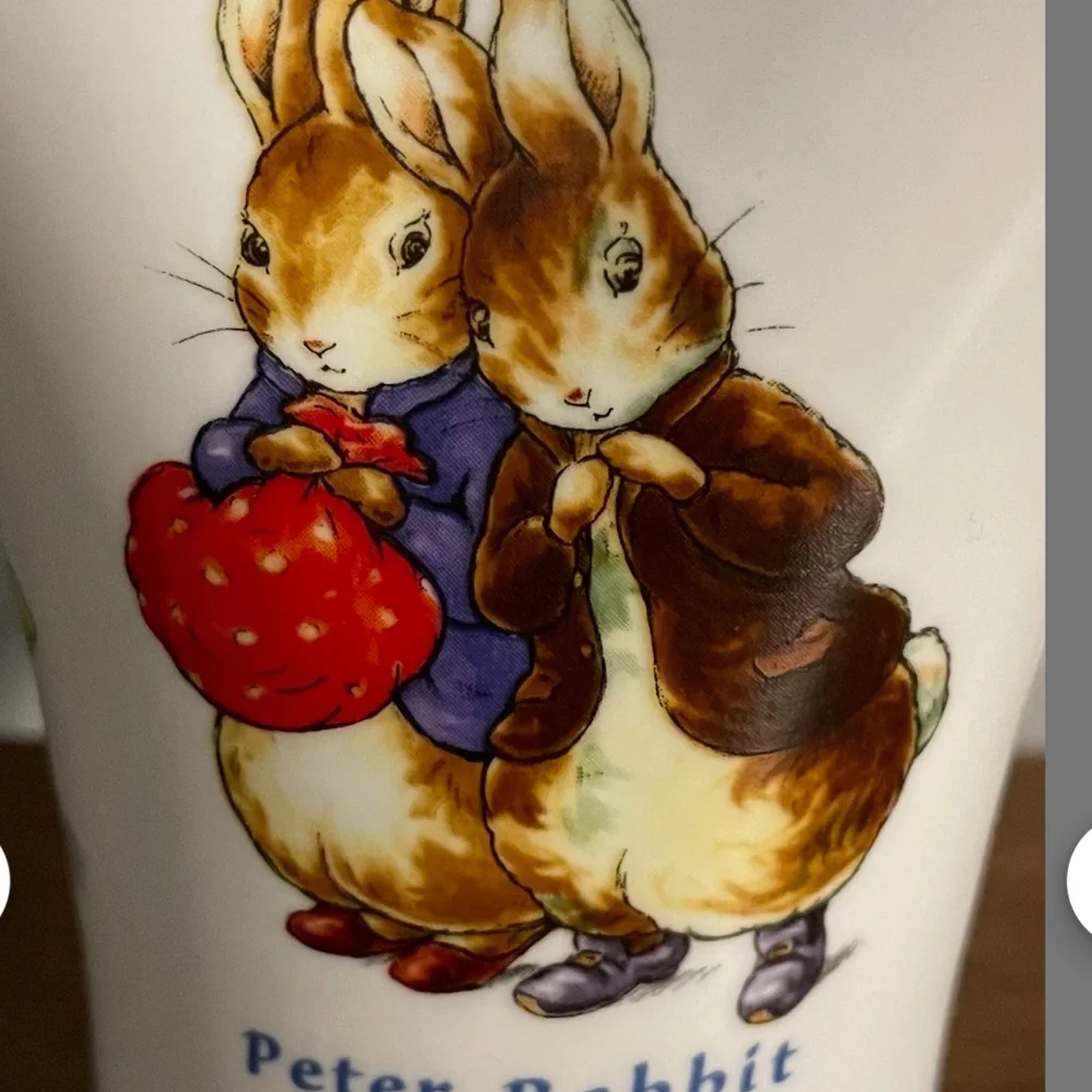 Beatrix Potter Peter Rabbit & Benjamin Bunny Vases 2‎ Pristine Condition Vintage